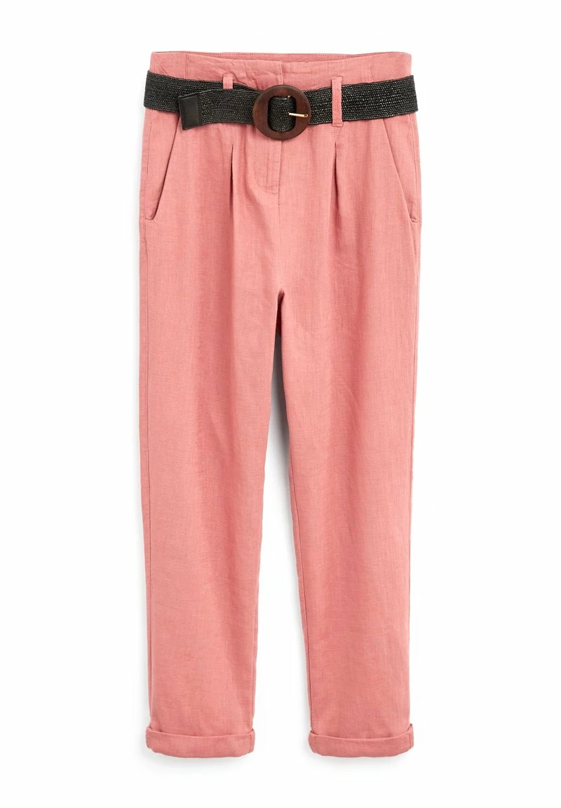 Next Damen BELTED LINEN BLEND - Stoffhose - Chocolate Brown – Bild 3