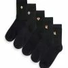 Next Damen EMBROIDERED MOTIF ANKLE 5 PACK - Socken - Black