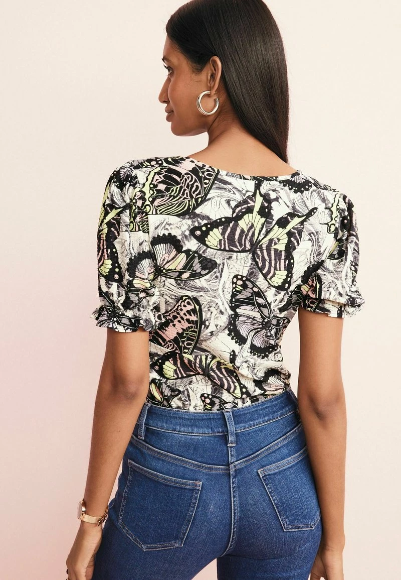 Next Damen SHORT SLEEVE V-NECK - Bluse - Blue – Bild 2