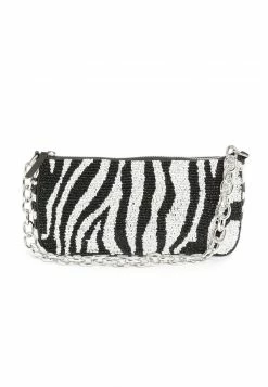 Next BEADED SMALL - Clutch - Black White Zebra Print | Damen