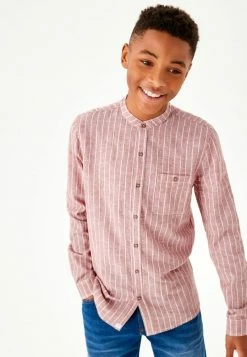 Next LONG SLEEVE GRANDAD COLLAR - Hemd - Terracotta Brown | Kinder