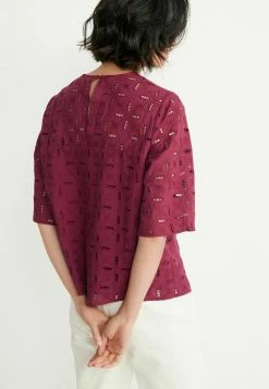 Next Damen BROIDERY BOXY - Bluse - Berry Red