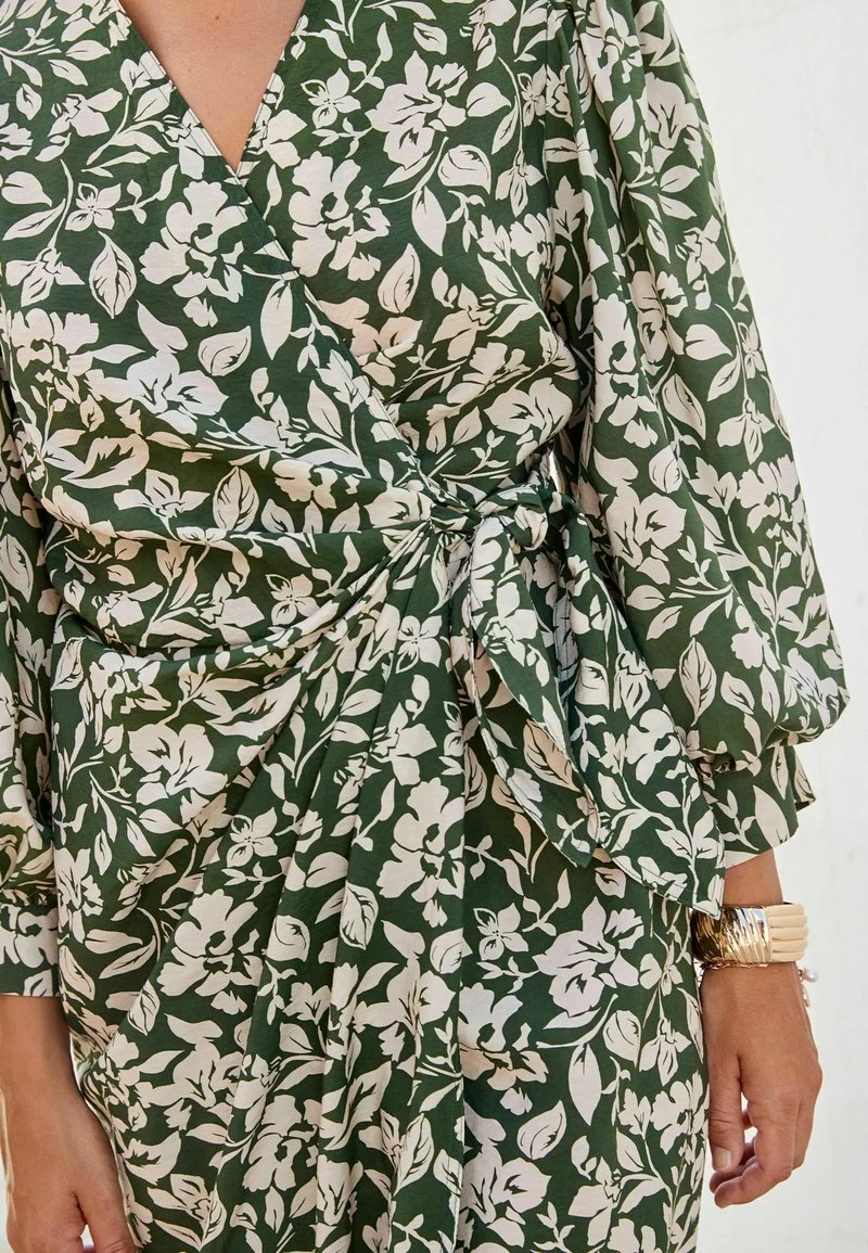 Next Damen KIMONO WRAP DRESS - Freizeitkleid - Green Floral – Bild 4