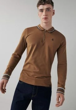 Next Herren ZIP - Poloshirt - Tan