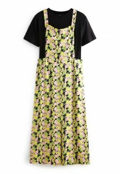 Next Damen PINAFORE - Freizeitkleid - Green Pink Floral