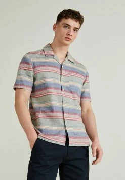 Next Herren SHORT SLEEVE STRIPE - Hemd - Green/pink
