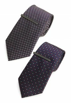 Next Herren TEXTURED 2 PACK WITH CLIP - Krawatte - Red Burgundy