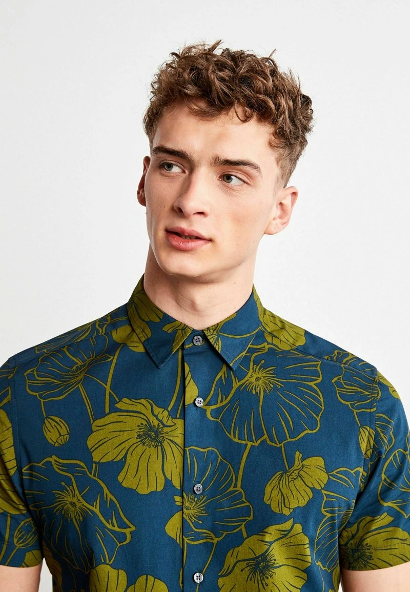 Next Herren SHORT SLEEVE - Hemd - Navy Blue Green Floral – Bild 3