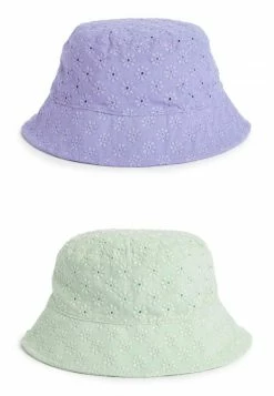 Next Kinder 2 PACK BRODERIE BUCKET - Hut - Lilac Purple/mint Green