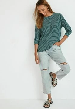Next Damen LONG SLEEVE - Langarmshirt - Teal Blue Stripe
