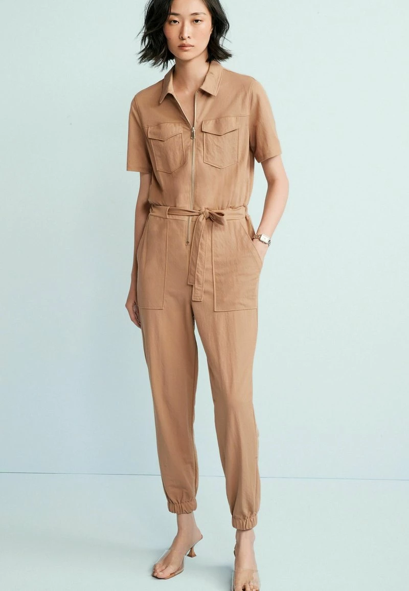 Next Damen ZIP UTILITY - Jumpsuit - Tan Brown