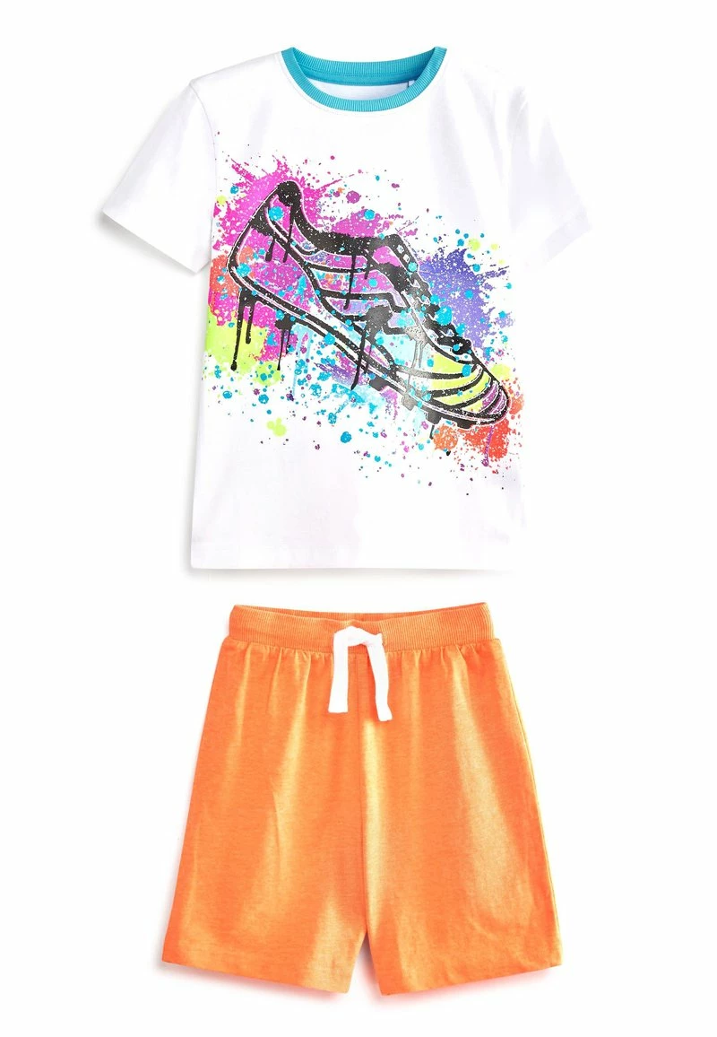 Next Kinder SET - Nachtwäsche Set - White Orange Football