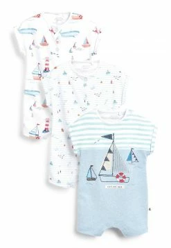Next 3 PACK - Jumpsuit - White Blue Boat | Kinder