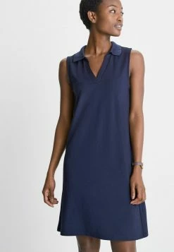 Next SLEEVELESS COLLAR - Jerseykleid - Dark Blue | Damen