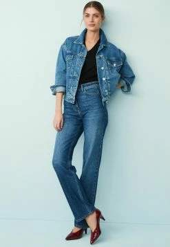 Next Damen Jeansjacke - Mid Blue