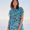 Next Damen Tunika - Blue Animal Print