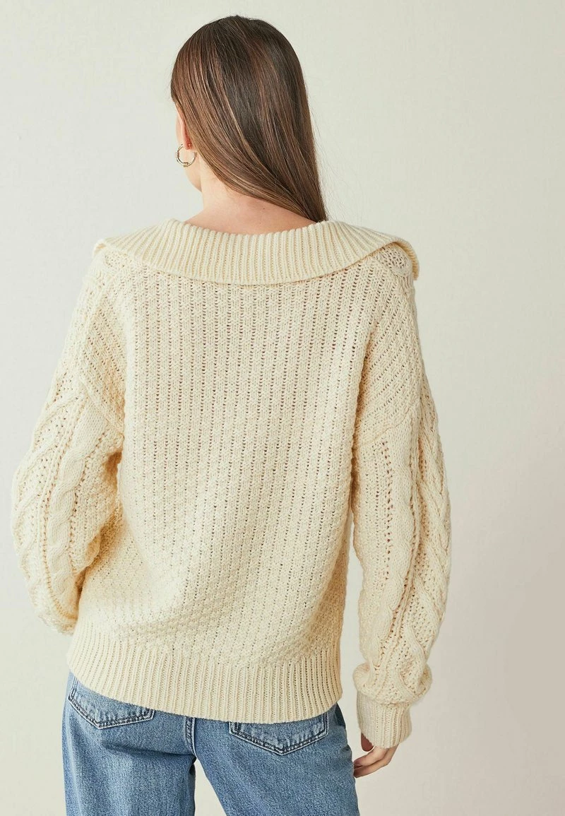 Next Damen COLLAR CABLE - Strickpullover - Off White – Bild 2