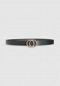 Next Damen WHITE LEATHER CIRCLE BUCKLE BELT - Gürtel - Black