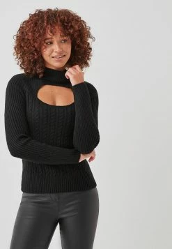 Next Damen CUT OUT - Strickpullover - Black