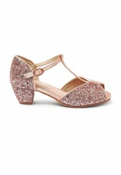Next Kinder OCCASION GLITTER HEEL MARY JANE - Riemchenballerina - Rose Gold Pink Glitter
