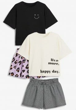 Next Kinder 2 PACK ANIMAL - Pyjama - Black/white/purple