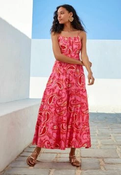 Next Damen Maxikleid - Pink Paisley