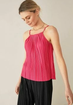 Next Damen PLISS PLEATED STRAPPY - Top - Pink