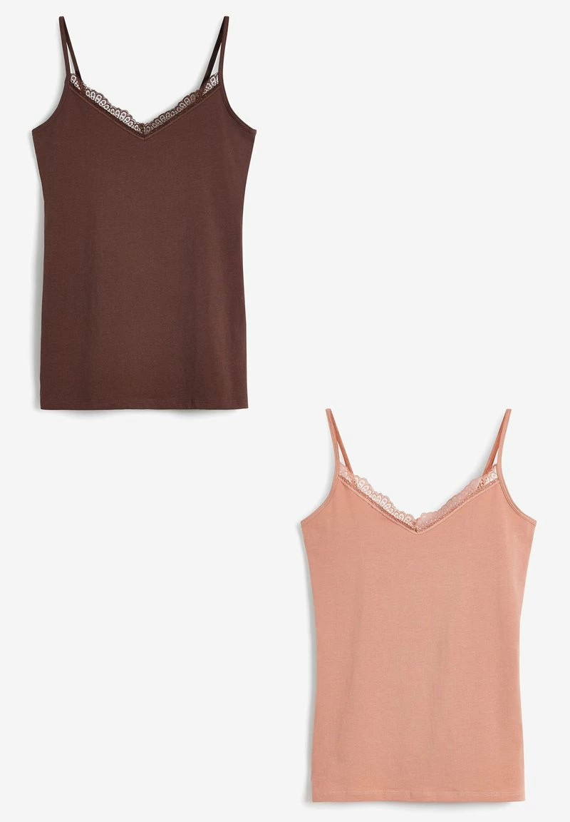 Next Damen LACE TRIM VESTS TWO PACK - Top - Brown – Bild 5