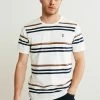 Next Herren T-Shirt Print - Ecru White Tan Brown