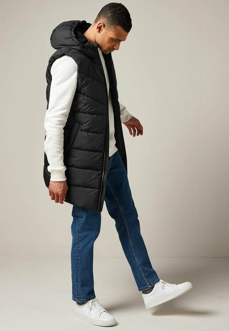 Next Herren SHOWER RESISTANT LONGLINE PUFFER - Weste - Black – Bild 2
