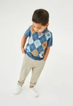 Next Kinder ARGYLE PATTERN - Poloshirt - Blue