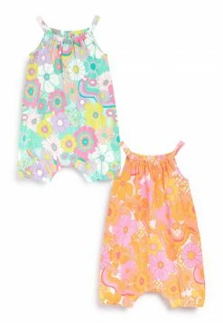 Next Kinder 2 PACK - Jumpsuit - Bright Orange Retro Floral