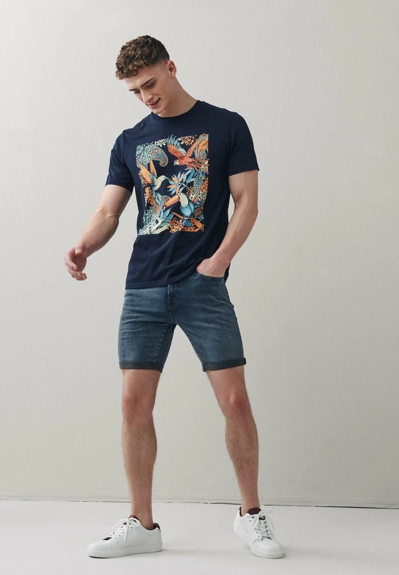 Next GRAPHIC - T-Shirt Print - Navy Blue Floral | Herren