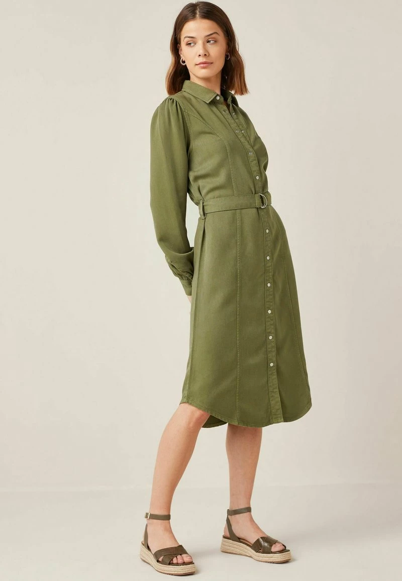 Next Damen LONG SLEEVE - Jeanskleid - Khaki Green Fuller Bust – Bild 2