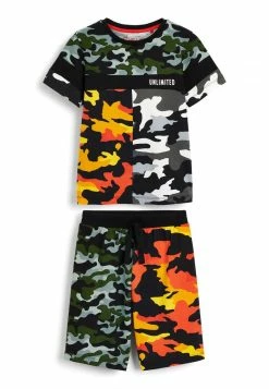 Next Kinder SET - Pyjama - Grey Orange Camouflage