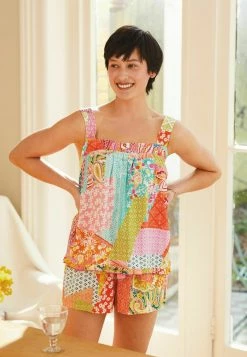 Next Pyjama - Pink Green Patchwork | Damen