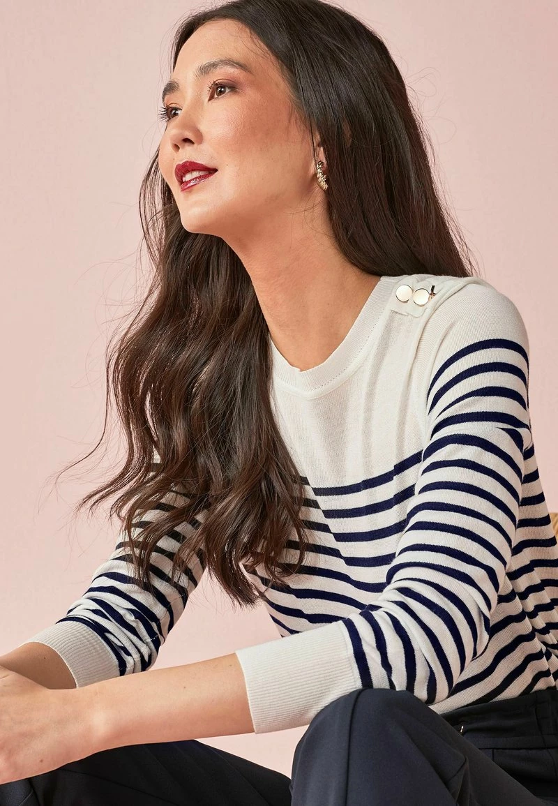 Next Damen BUTTON DETAIL LIGHTWEIGHT - Strickpullover - Light Blue – Bild 4