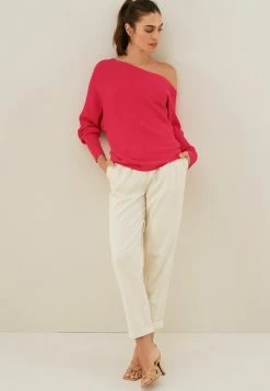 Next Damen OFF THE SHOULDER - Strickpullover - Bright Pink