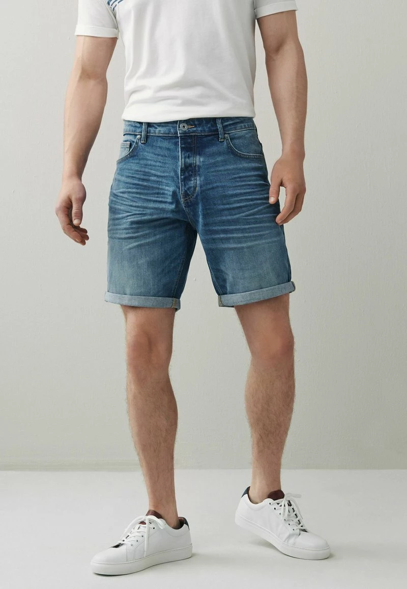 Next Herren GREEN CAST - Jeans Shorts - Mid Blue