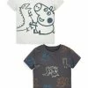 Next Kinder 2 PACK PEPPA PIG SHORT SLEEVE - T-Shirt Print - Grey