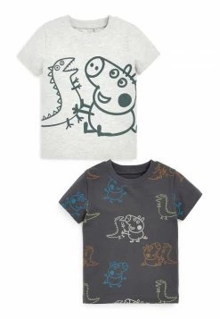 Next Kinder 2 PACK PEPPA PIG SHORT SLEEVE - T-Shirt Print - Grey