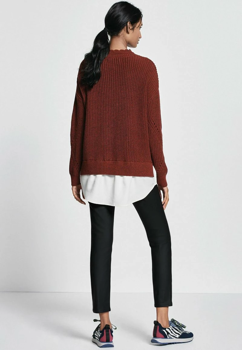 Next Damen HI NECK HEM LAYER STITCH DETAIL - Strickpullover - Dark Brown – Bild 3