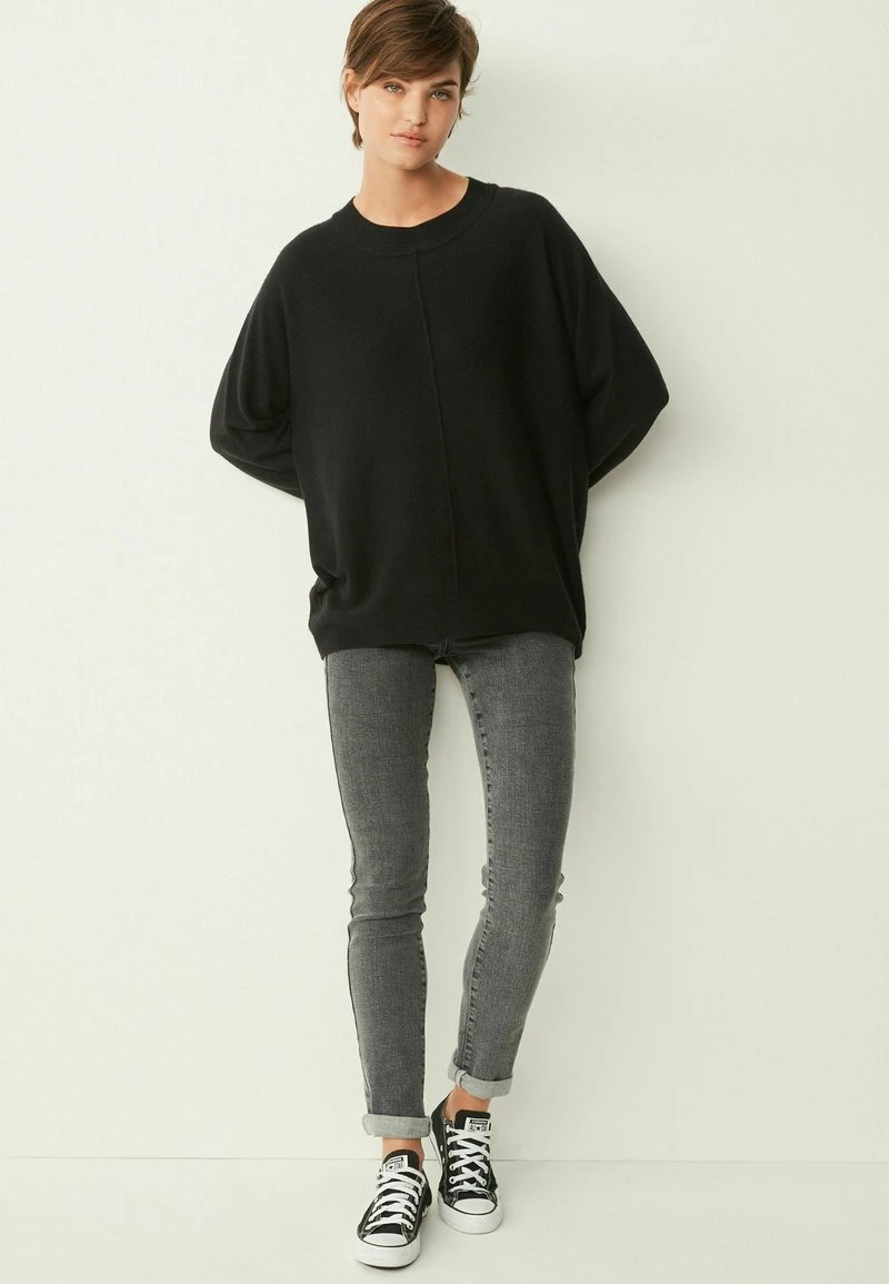 Next Damen COSY LONGLINE - Strickpullover - Black