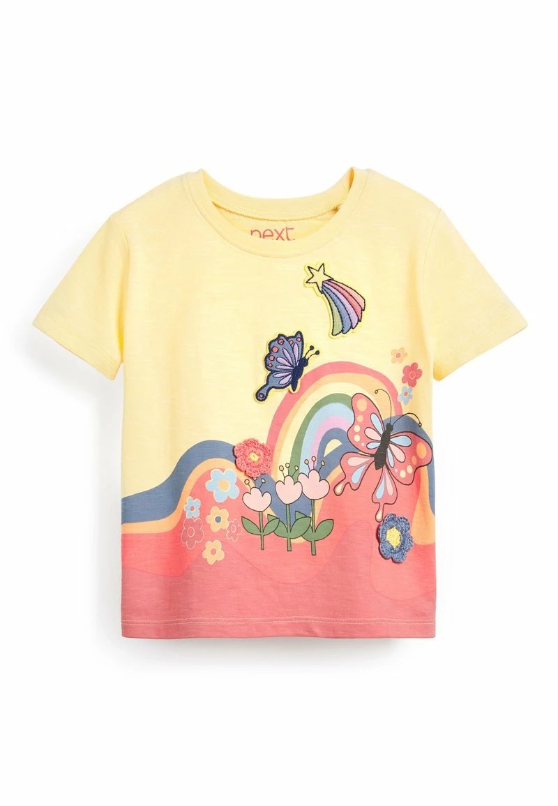 Next Kinder APPLIQUé (3MTHS-7YRS) - T-Shirt Print - Yellow Crochet Butterfly
