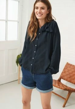 Next Damen ELASTICATED WAIST - Jeans Shorts - Dark Blue