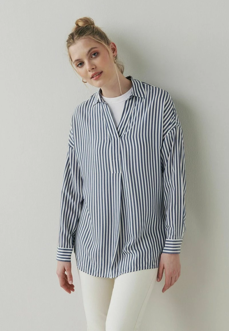 Next Damen LONG SLEEVE - Bluse - Blue White Stripe