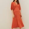 Next Damen VOLUME SLEEVE - Freizeitkleid - Orange