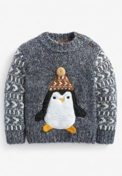 Next Kinder CHRISTMAS PENGUIN - Strickpullover - Grey