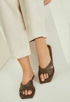 Next Damen Pantolette Flach - Taupe