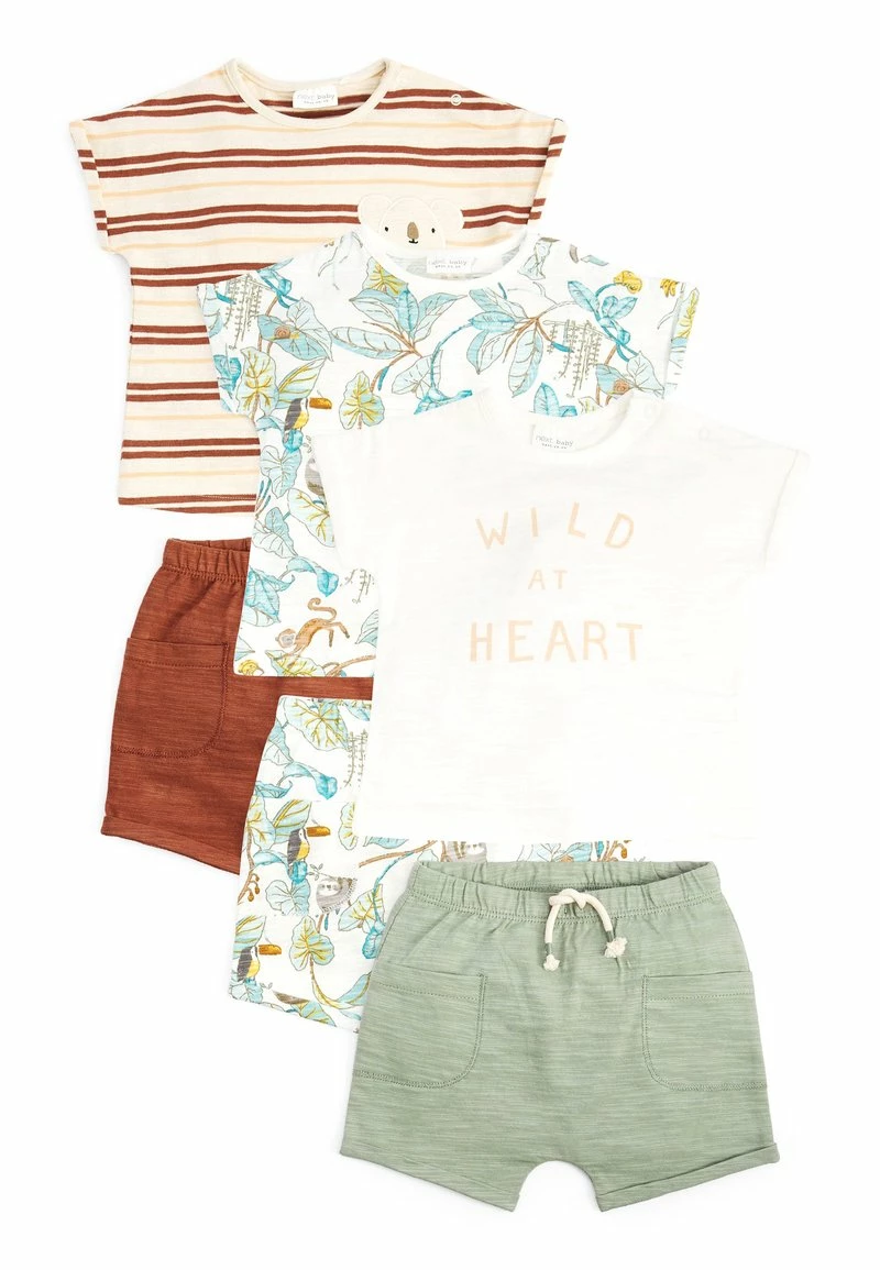 Next Kinder 6 PACK SET - Shorts - Green Rust Red Animal